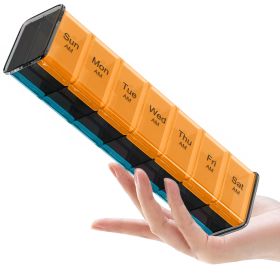 Extra Large Pill Organizer XXL Vitamin Holder for Weekly Supplements Double Sided Pill Box 7 Day with Big AM PM Compartments Huge Daily Medicine