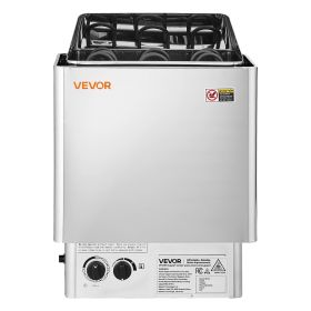 VEVOR Sauna Heater, 4.5KW 240V Electric Sauna Stove, Dry Steam Bath Saunas Stove with Pre-Drilled Bracket, Fit 105 to 210 CU.FT Saunas Rooms