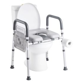VEVOR Raised Toilet Seat with Arms, 400 lbs Load Capacity, Adjustable Height and Width