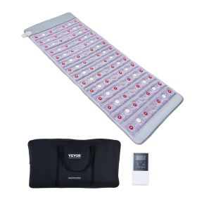 VEVOR Far Infrared Heating Pad, Amethyst Heating Pad with Jade & Tourmaline Stones, 660nm Photon Light & Negative Ions